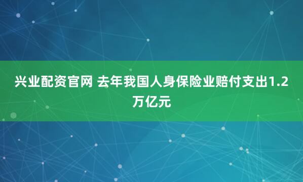 兴业配资官网 去年我国人身保险业赔付支出1.2万亿元